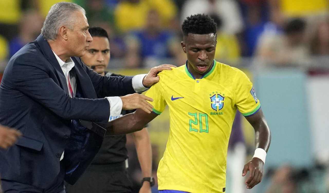 Tite e Vinicius Jr.