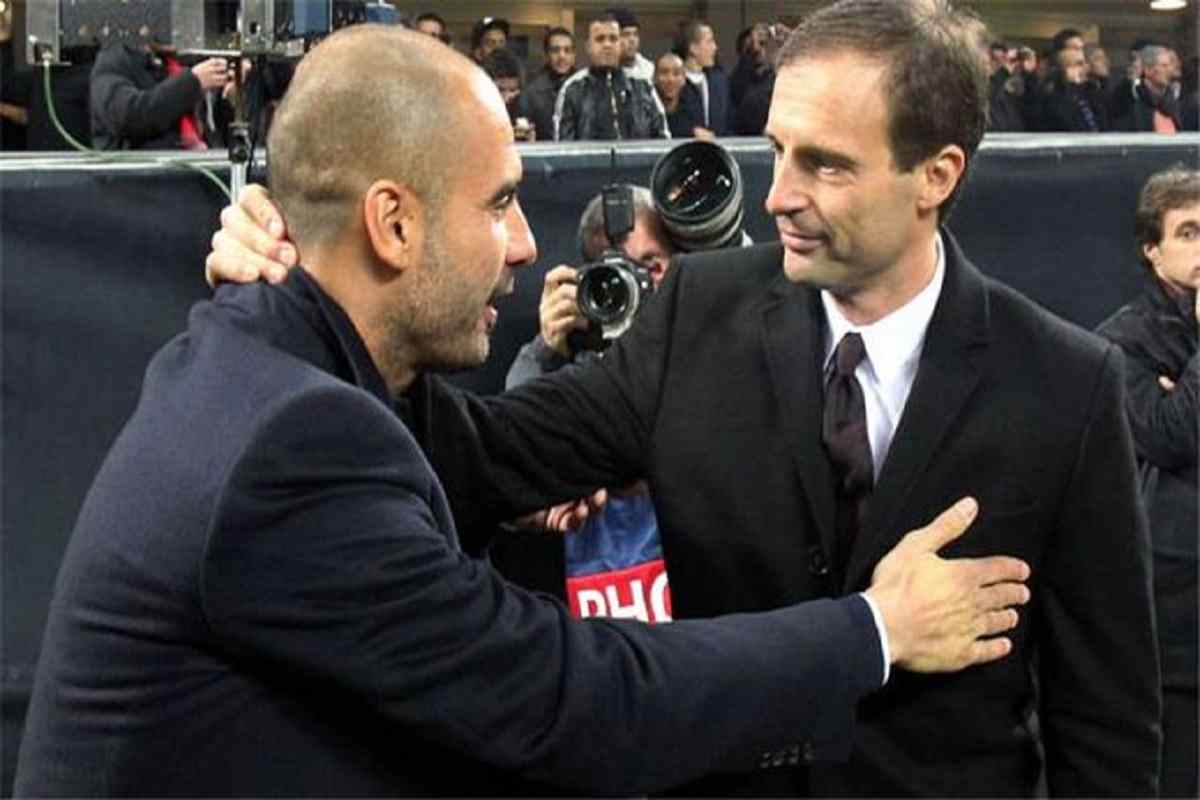 Guardiola e Allegri: i loro club nel mirino della giustizia.