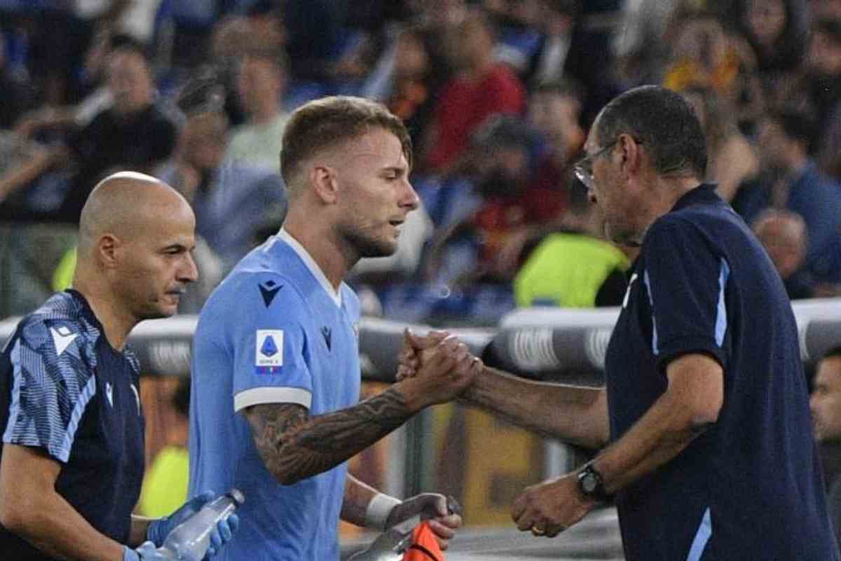 Sarri e Immobile - foto lapresse