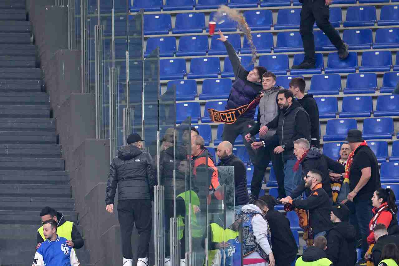 Scontri tifosi Roma Lazio