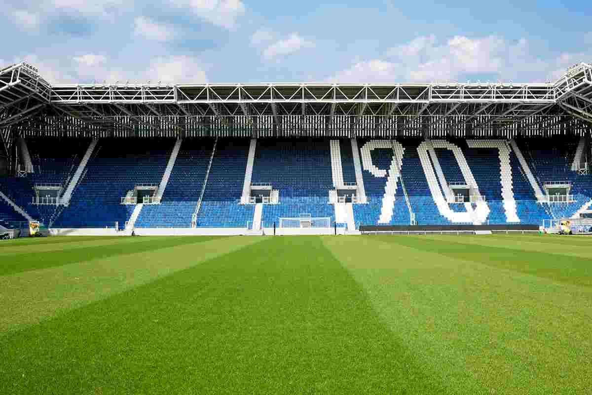 La curva dello stadio di Bergamo.