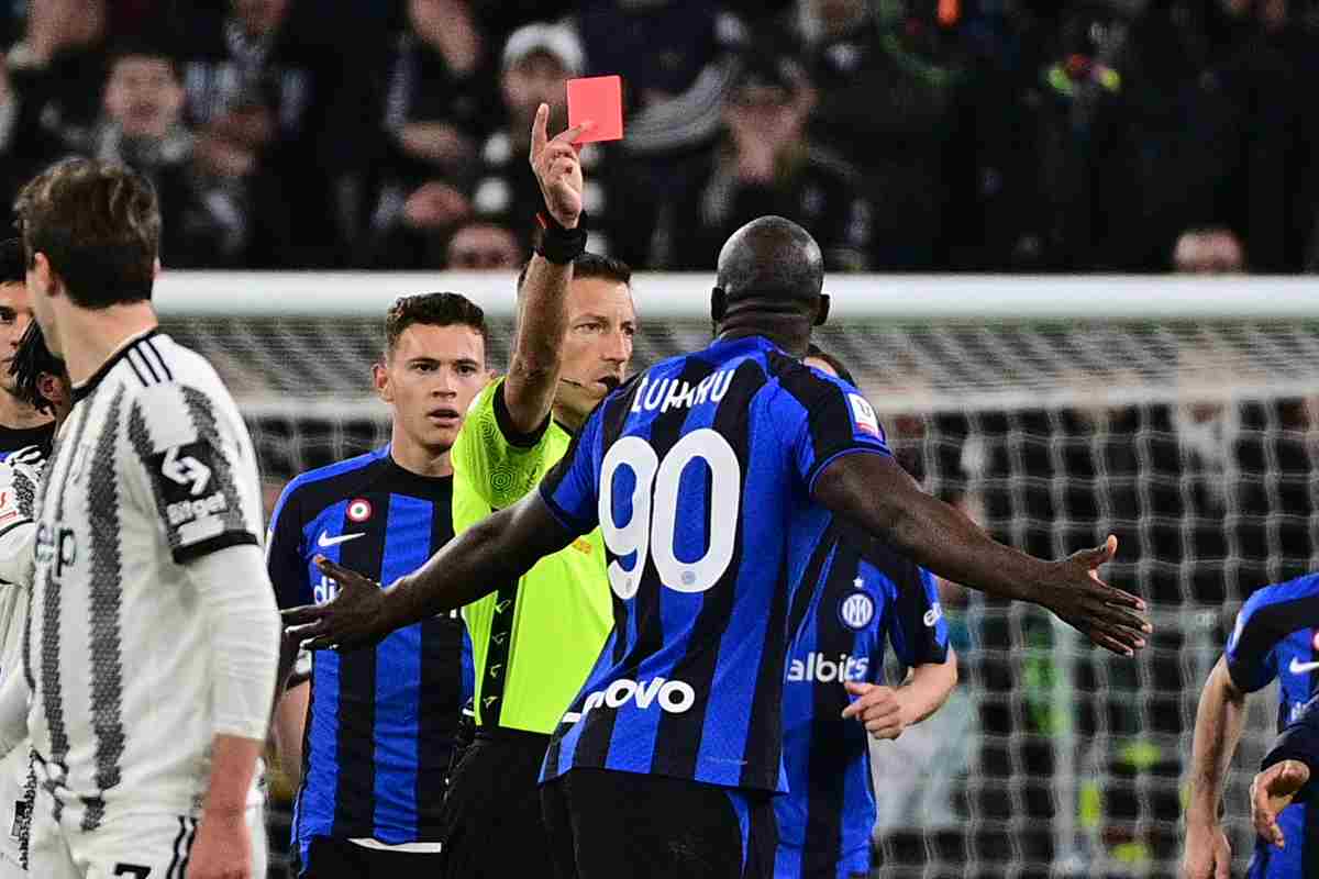 espulsione lukaku juventus inter