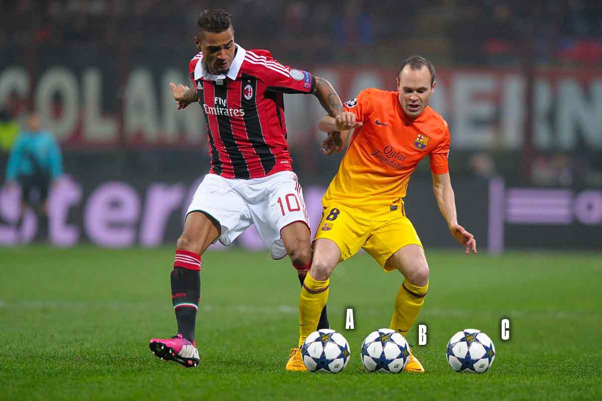 Milan-Barcellona, indovinate la posizione del pallone