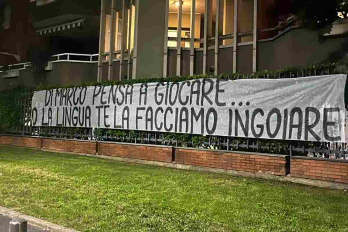 Striscione minacce Dimarco - calcionow.it