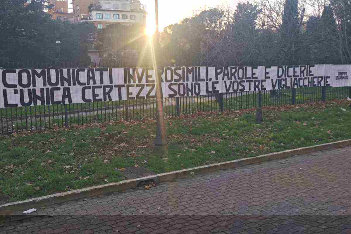 Contestazione tifosi Roma contro la presidenza