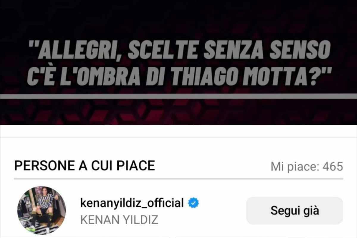 Yildiz contro Allegri con un like sui social