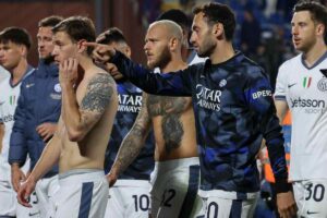 Giocatori dell'Inter in campo