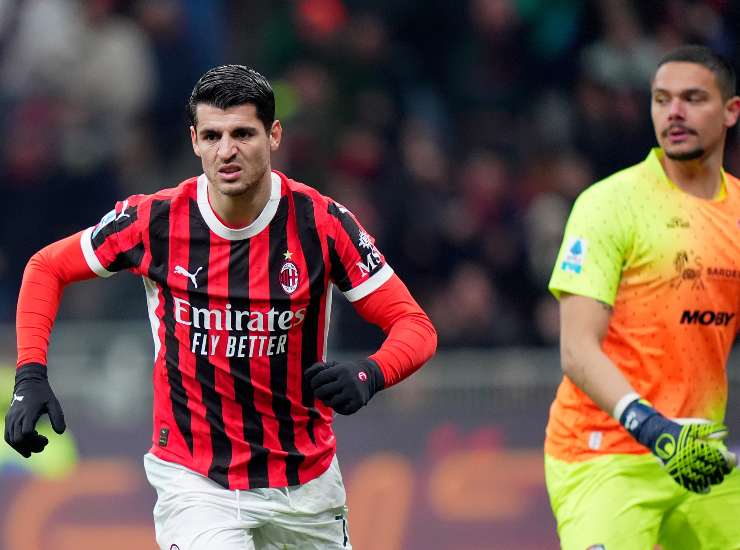 L'attaccante Alvaro Morata con la maglia del Milan