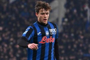 Giorgio Scalvini in campo con l'Atalanta