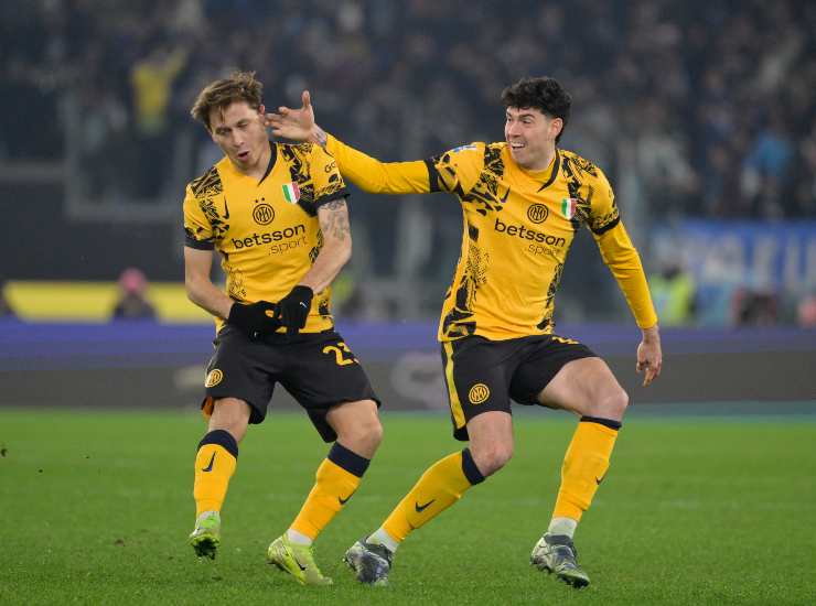 I giocatori dell'Inter Alessandro Bastoni e Nicolò Barella
