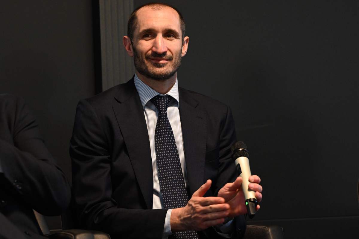 Giorgio Chiellini durante una presentazione