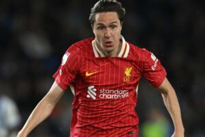 Federico Chiesa in campo con il Liverpool