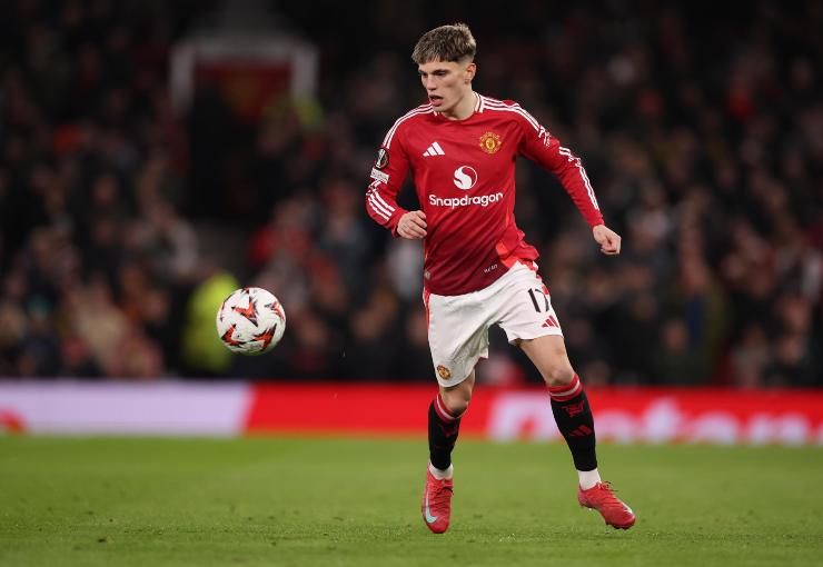 Garnacho in azione con la maglia dello United