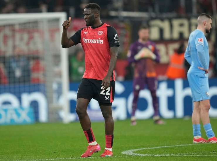 L'attaccante del Bayer Leverkusen Victor Boniface