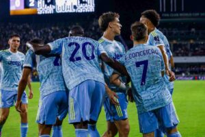 esultanza dei giocatori della Juventus