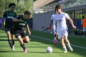 Mattia Liberali in campo con la Primavera