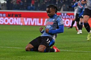 Lookman esulta dopo una rete