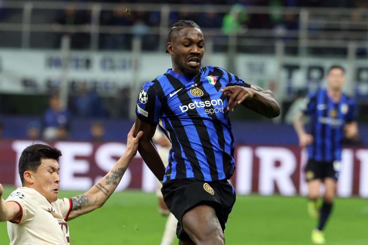 Marcus Thuram in azione con l'Inter
