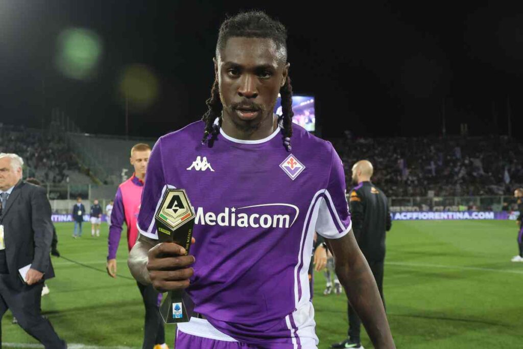 L'attaccante della Fiorentina Moise Kean