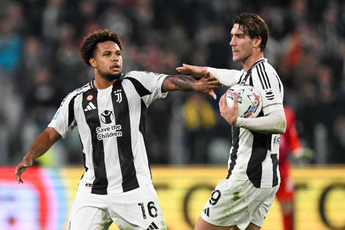 McKennie esultanza con Vlahovic