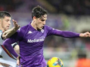 Nicolò Zaniolo in azione con la maglia della Fiorentina