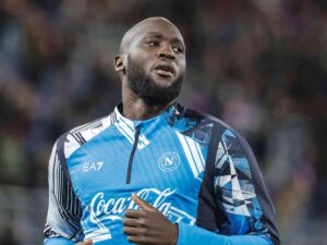 Romelu Lukaku con una faccia contrariata